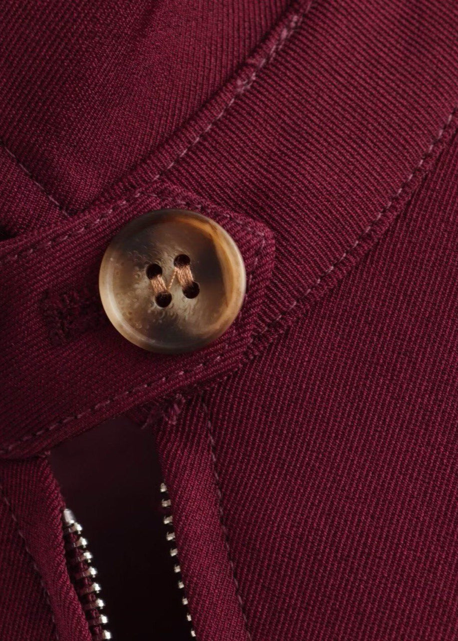 Crimson Way – Oversized Zip-Up Jacket in Deep Burgundy