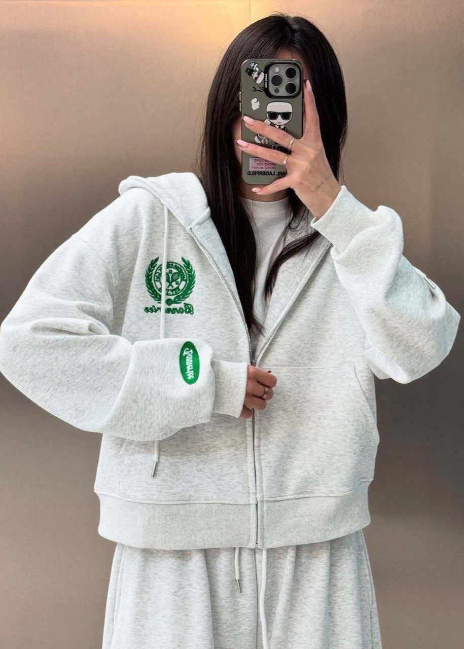 Varsity Emblem Hoodie & Wide-Leg Lounge Set