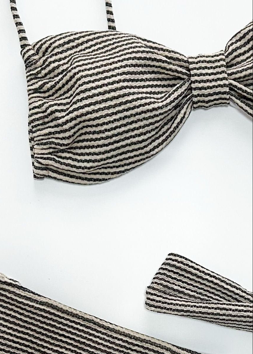 Riviera Striped Bikini Set with Skirt Cover-Up