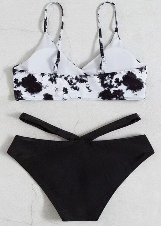 Zenya - Monochrome Crossover Bikini Set
