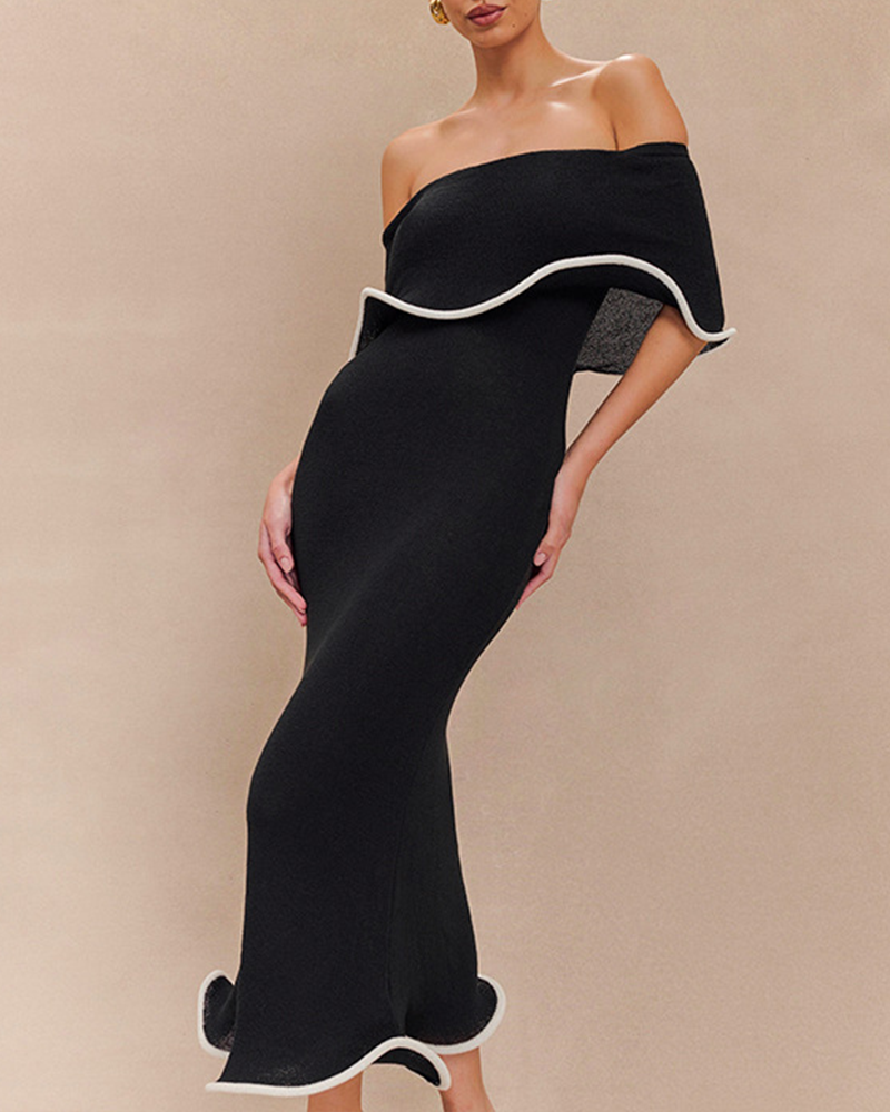 Off-The-Shoulder Waisted Tube Top Dress