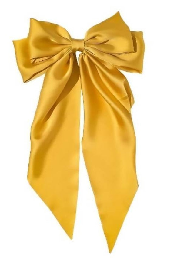 1 PC Big Hair Bows for Women 6 inch Cute Hair Clips Bows Clips for Girls Ribbon Hair Barrettes Satin Polished Bowknot Hair Accessories for Women Ladies for Women