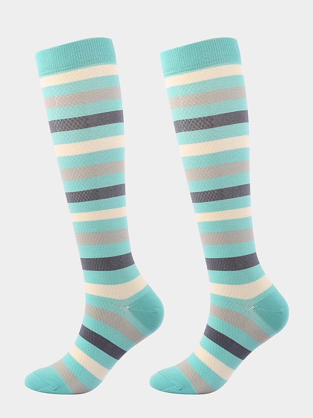 Men's Knee High Socks Training Outdoor Athleisure Stripes Polyester / Cotton Athletic Socks 1 Pair for Women