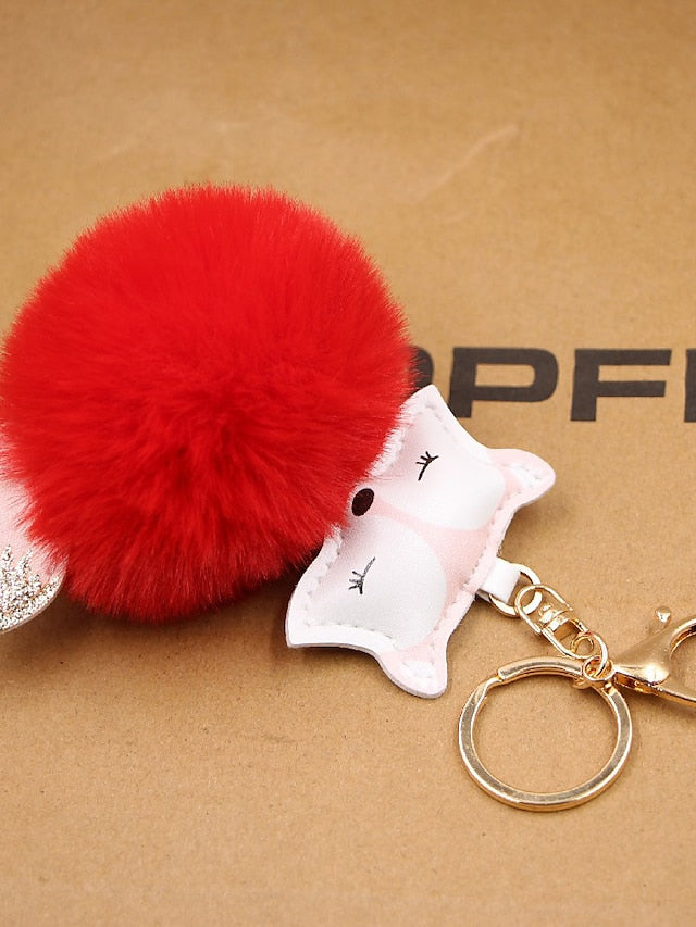 Girls' Foxy Bag Charm Keychain Polyester Alloy Daily Light Pink Watermelon Red Scarlet Red bean paste for Women