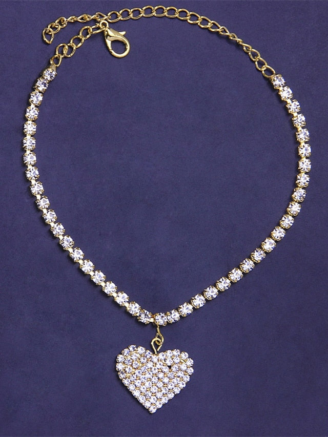 body chain Chic & Modern Anniversary Heart Anklet / Party Evening / Gold / Silver / Fall / Winter for Women