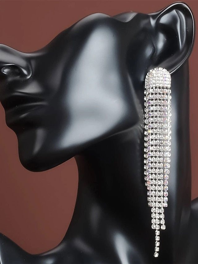 1 Pair Drop Earrings For Birthday Engagement Date Alloy Chandelier Fashion for Women