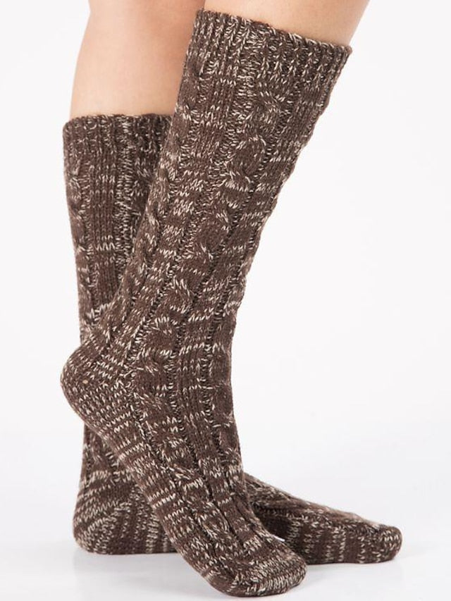 Crew Socks Home Daily Spandex Acrylic Fibers Nylon Basic Casual Classic Warm 1 Pair for Women