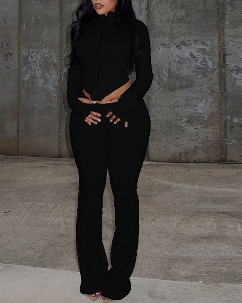 Slim Fit Zip-Up Leisure Suit