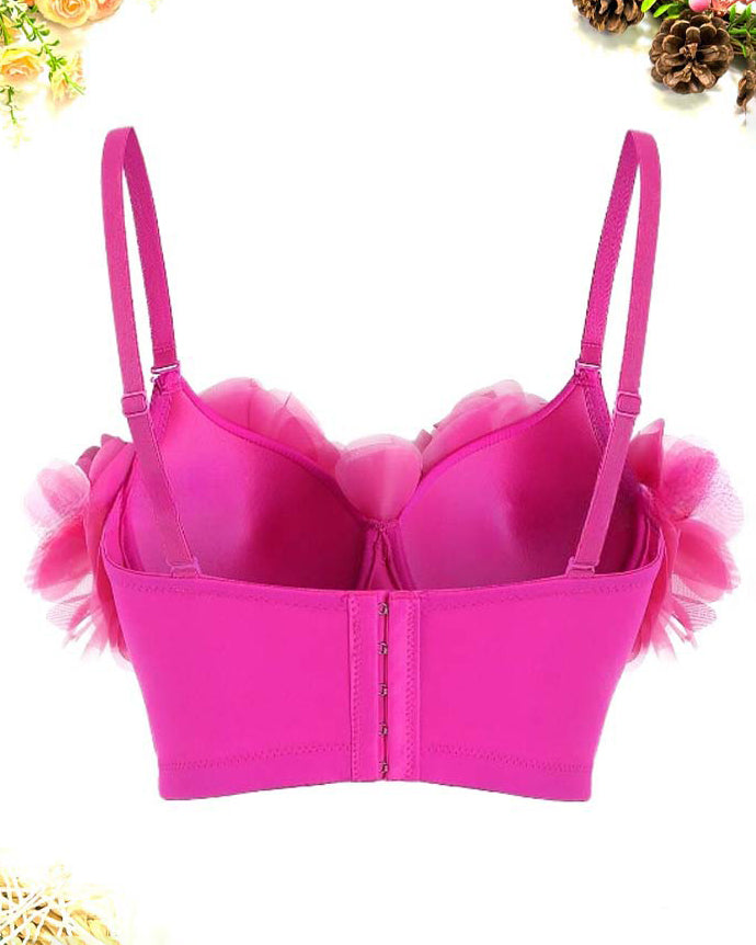 Petal-Embellished Herringbone Top With Coasters