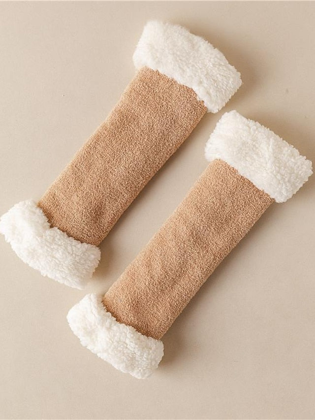 Leg Warmers Boot Cuffs Thick Winter Warm Socks Home Daily Solid Color Polyester Spandex Basic Classic Warm Casual 1 Pair for Women