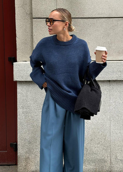 Midnight Blue Relaxed Knit Sweater