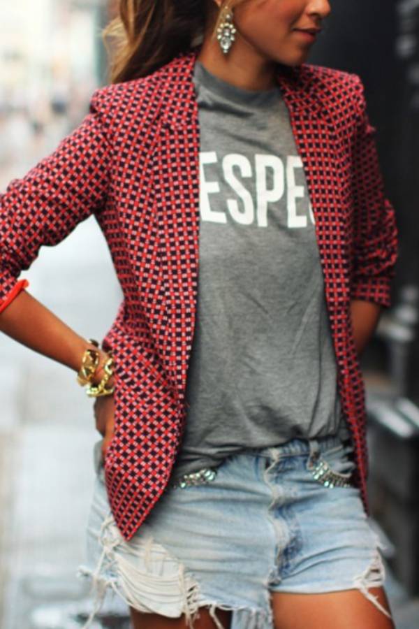 Blazer a cuadros informal y elegante