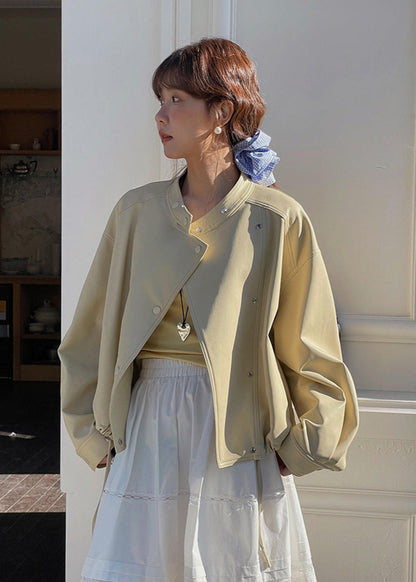 Ariette - Cropped Vegan Leather Snap Jacket