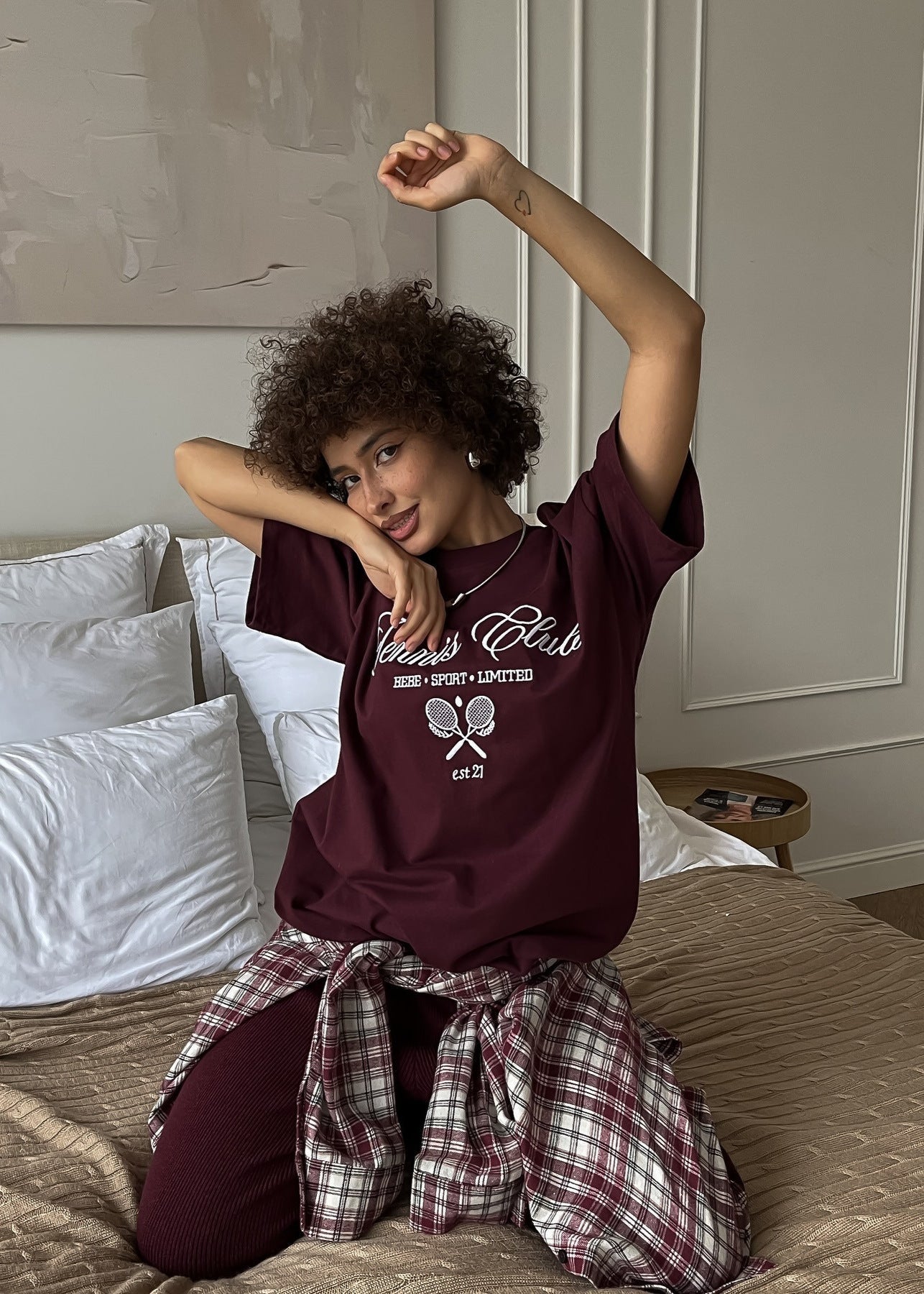 Tennis Club Oversized Graphic T-Shirt