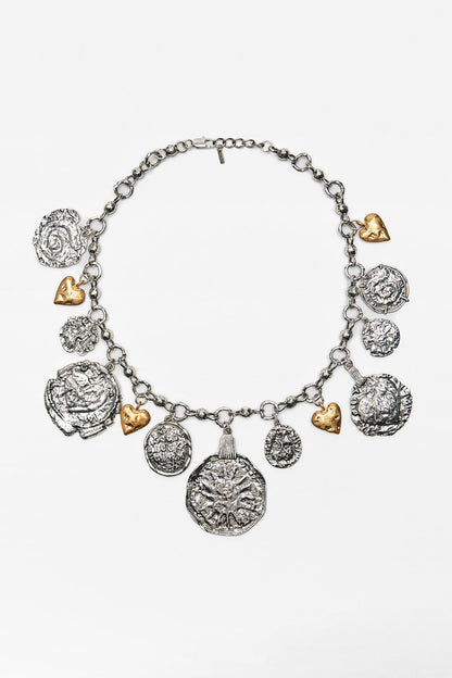 Asymmetrical Badge Heart Necklace