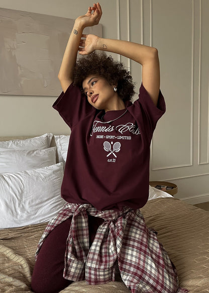 Tennis Club Oversized Graphic T-Shirt