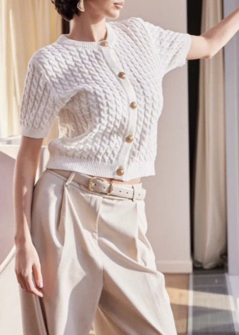 Amira - Cable Knit Button Cardigan