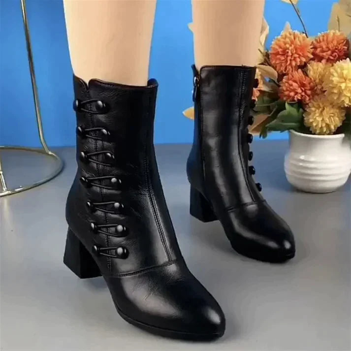 Classic Vegan Smooth Boots with Heel for Women | Ideal for Everyday Wear