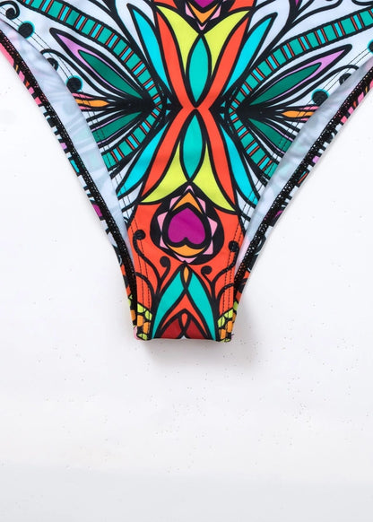 Zaria - Printed One-Piece Swimsuit with Chain Straps