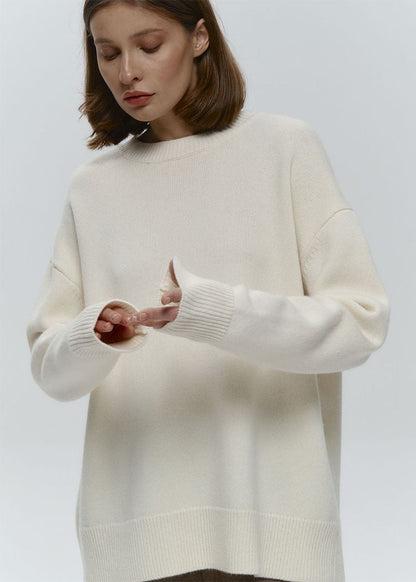 Cocoa Haze - Relaxed Knit Pullover Sweater