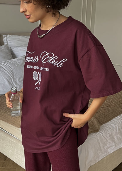 Tennis Club Oversized Graphic T-Shirt