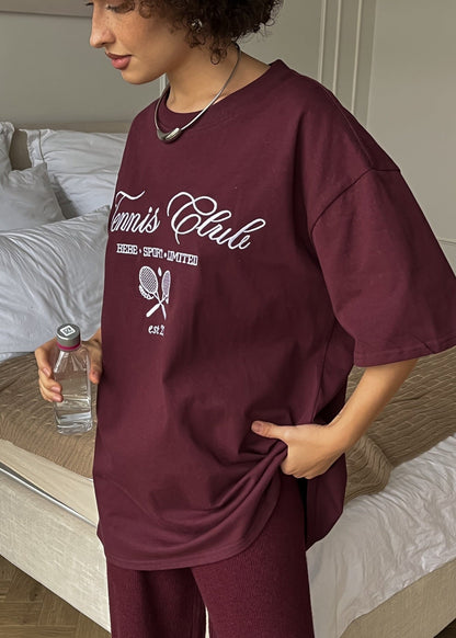 Tennis Club Oversized Graphic T-Shirt