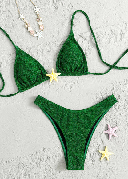 Emerald Coast Two-Piece Swimsuit – Starfish Charm Halter Bikini Set