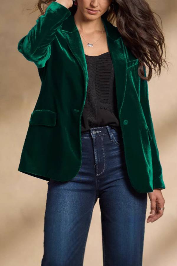 Gold Velvet Casual Women's Short Suit