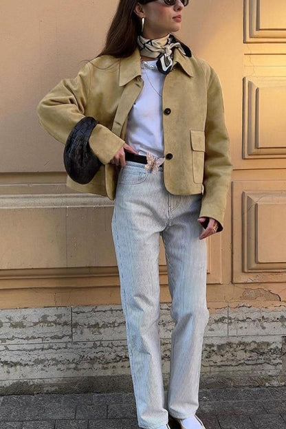 Chaqueta de ante de moda para mujer