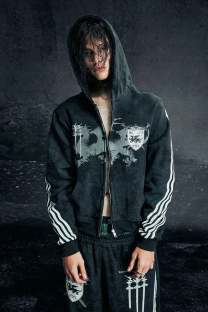 Retro Harajuku Zipper Hoodie