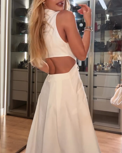 V-Neck Hollow Dress (Pre-Sale)