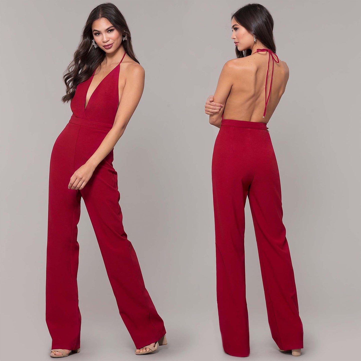 Backless Jumpsuit Spring Summer Women Clothing Strap Backless Jumpsuit Women Jumpsuit