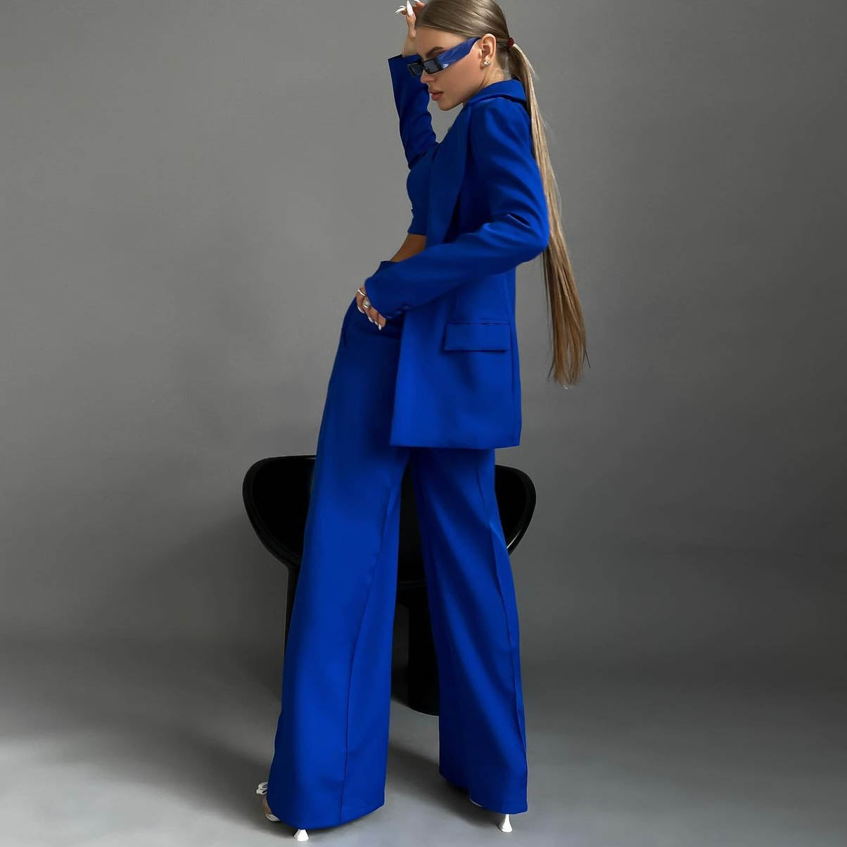 Conjunto de traje blazer, chaleco, pantalones rectos, conjunto de tres piezas, otoño invierno, conjunto de oficina para mujer