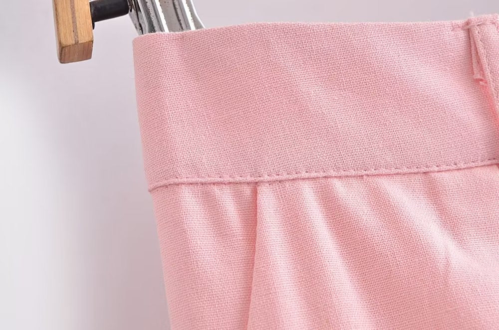 Women Clothing French All Match Decorated Row Button Vest Top Wide Leg Pants Suit Crisscross