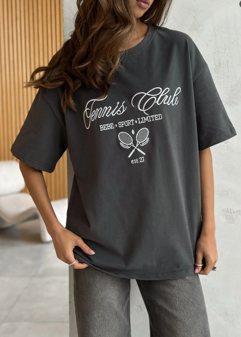 Tennis Club Oversized Graphic T-Shirt