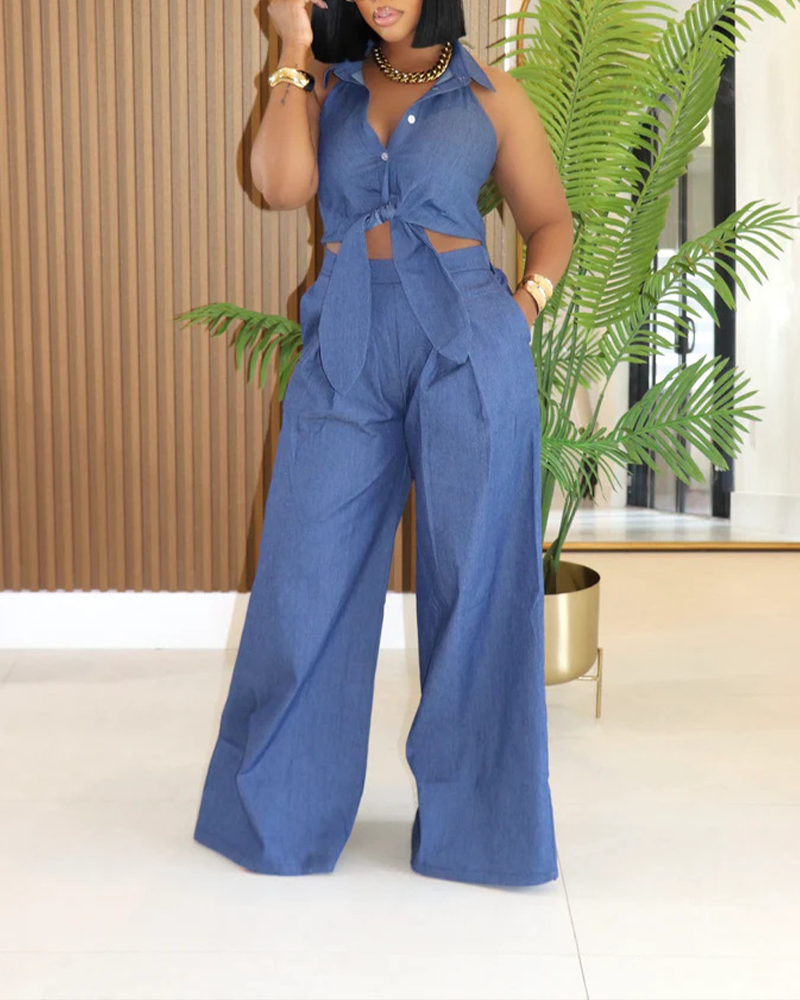 Loose Wide-Leg Pants Suit
