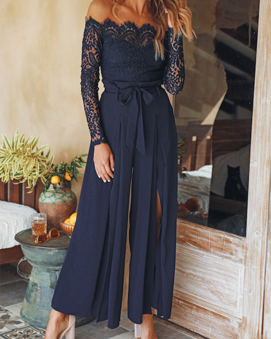 High-Waisted Strappy Loose Jumpsuit