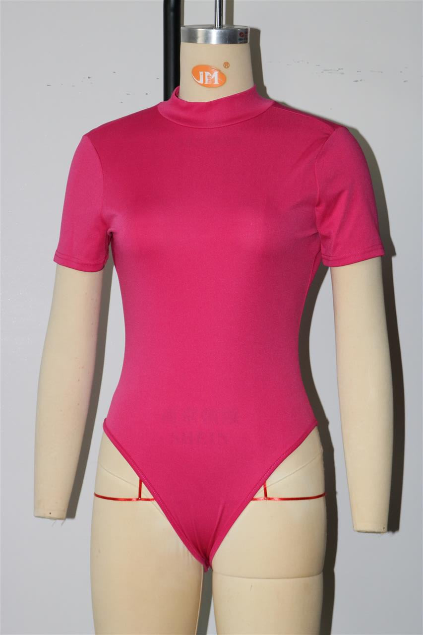 Conjunto de dos piezas de mono de manga corta y pantalones anchos de color liso para mujer