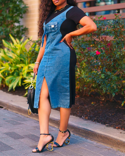 Spliced Slit Dress