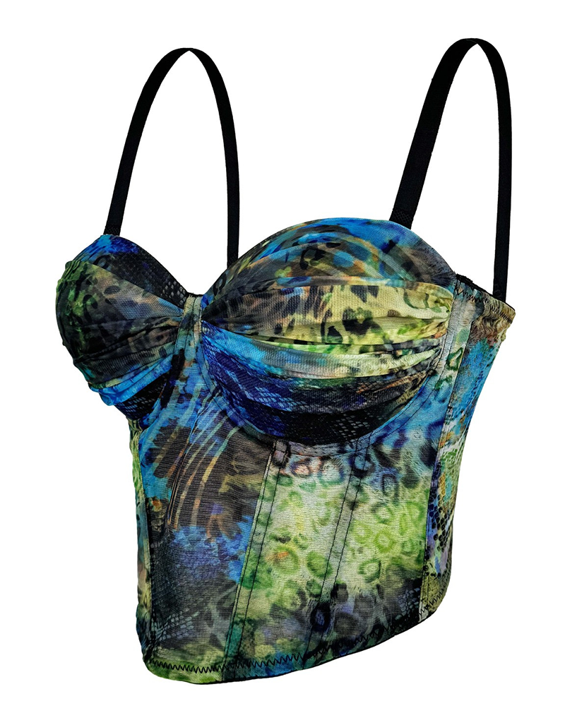 Printed Fishbone Corset