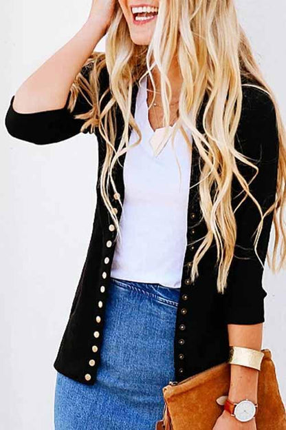 Long Sleeves Buttons Design Cardigan Tops(7 Colors)