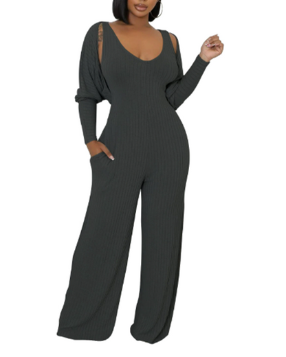 Suspender Jumpsuit Suit