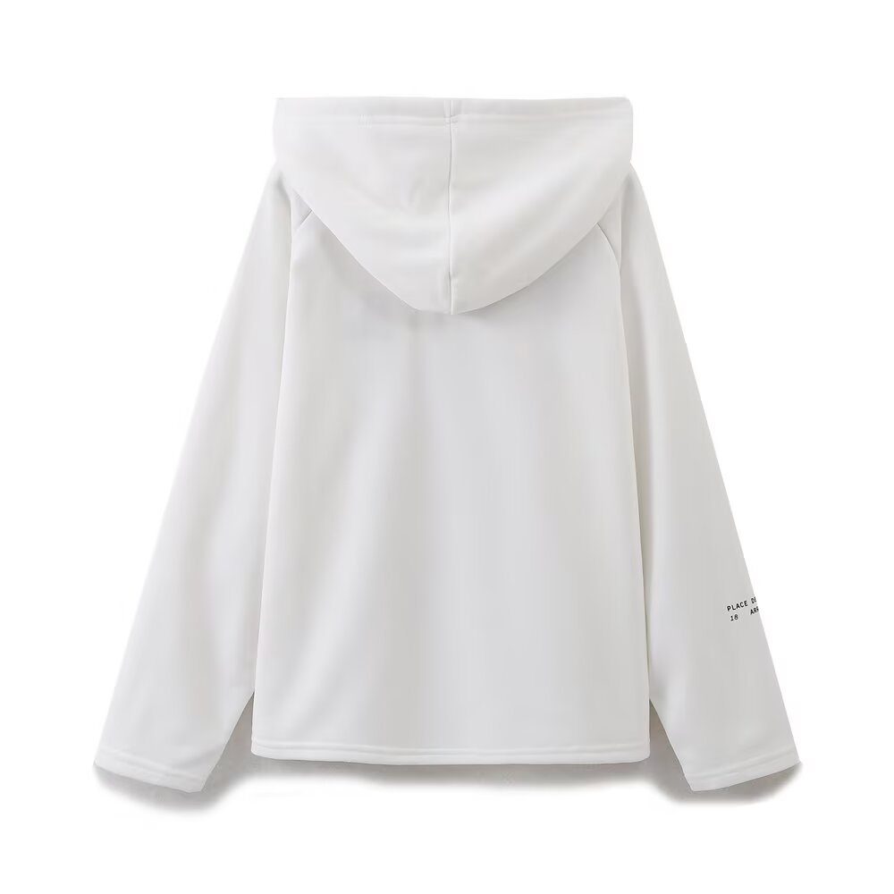 Sudadera con capucha decorativa bordada con letras y estampado a juego para mujer, ropa de oficina de primavera