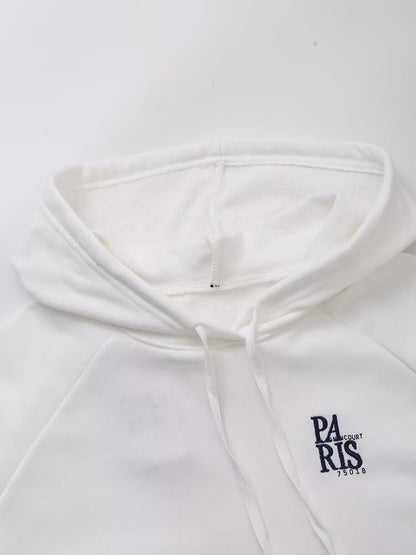 Sudadera con capucha decorativa bordada con letras y estampado a juego para mujer, ropa de oficina de primavera