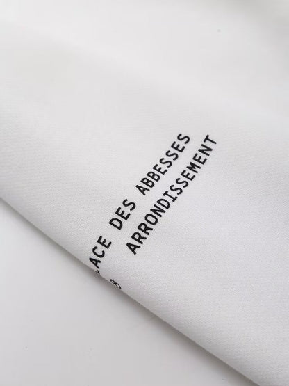 Sudadera con capucha decorativa bordada con letras y estampado a juego para mujer, ropa de oficina de primavera