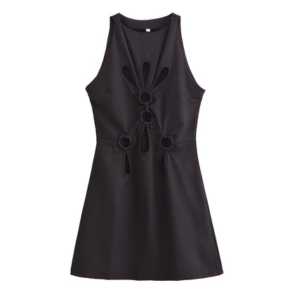 Vestido tipo chaleco elegante, sexy, sin mangas y con cuello redondo para mujer