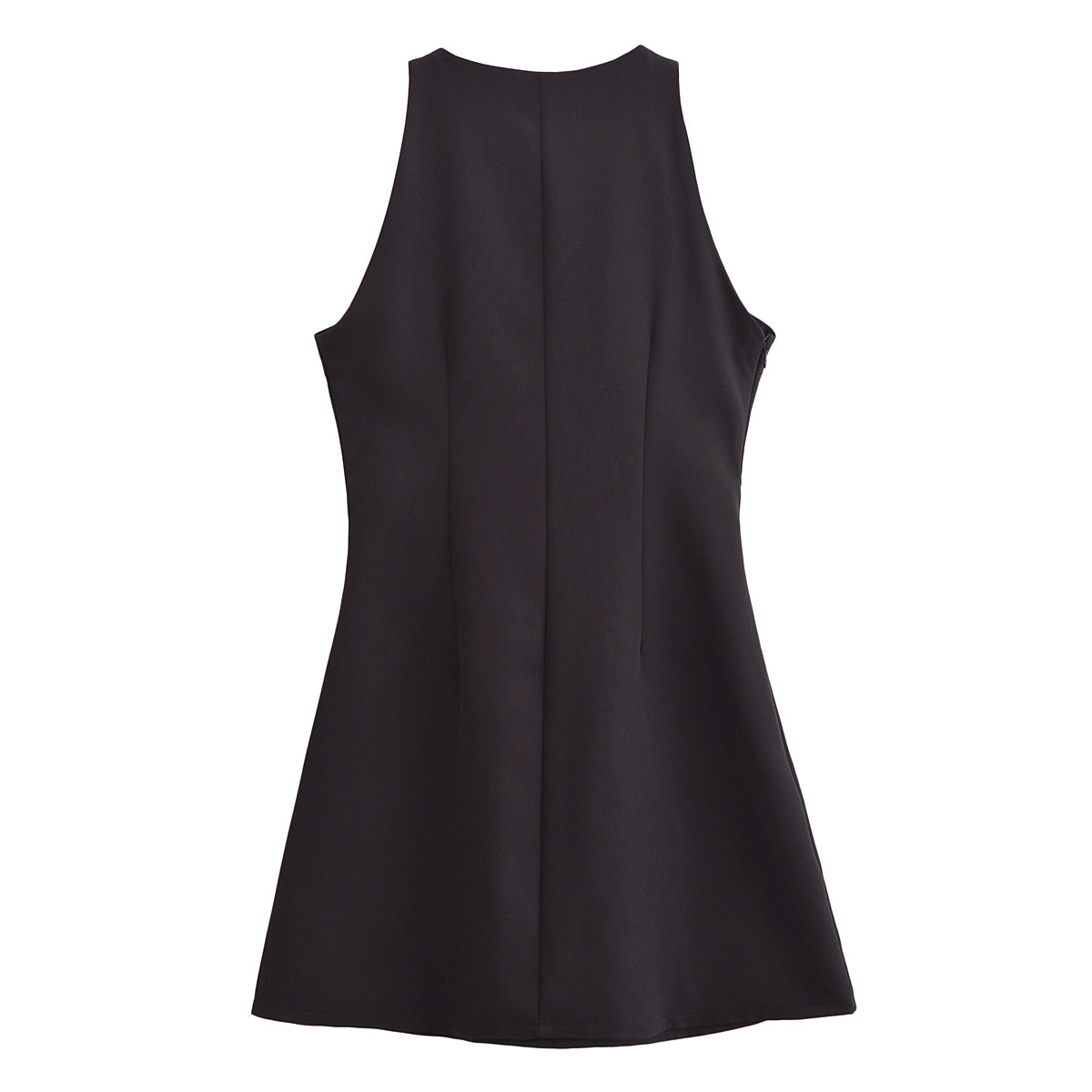 Vestido tipo chaleco elegante, sexy, sin mangas y con cuello redondo para mujer