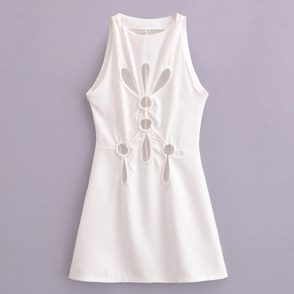 Vestido tipo chaleco elegante, sexy, sin mangas y con cuello redondo para mujer