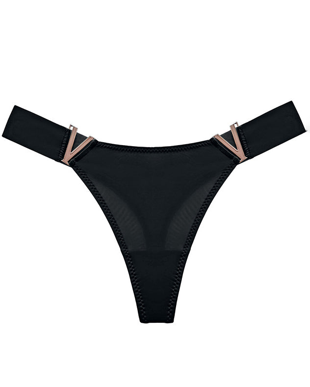 V-Neck Metal Thong Briefs（7 Pieces）