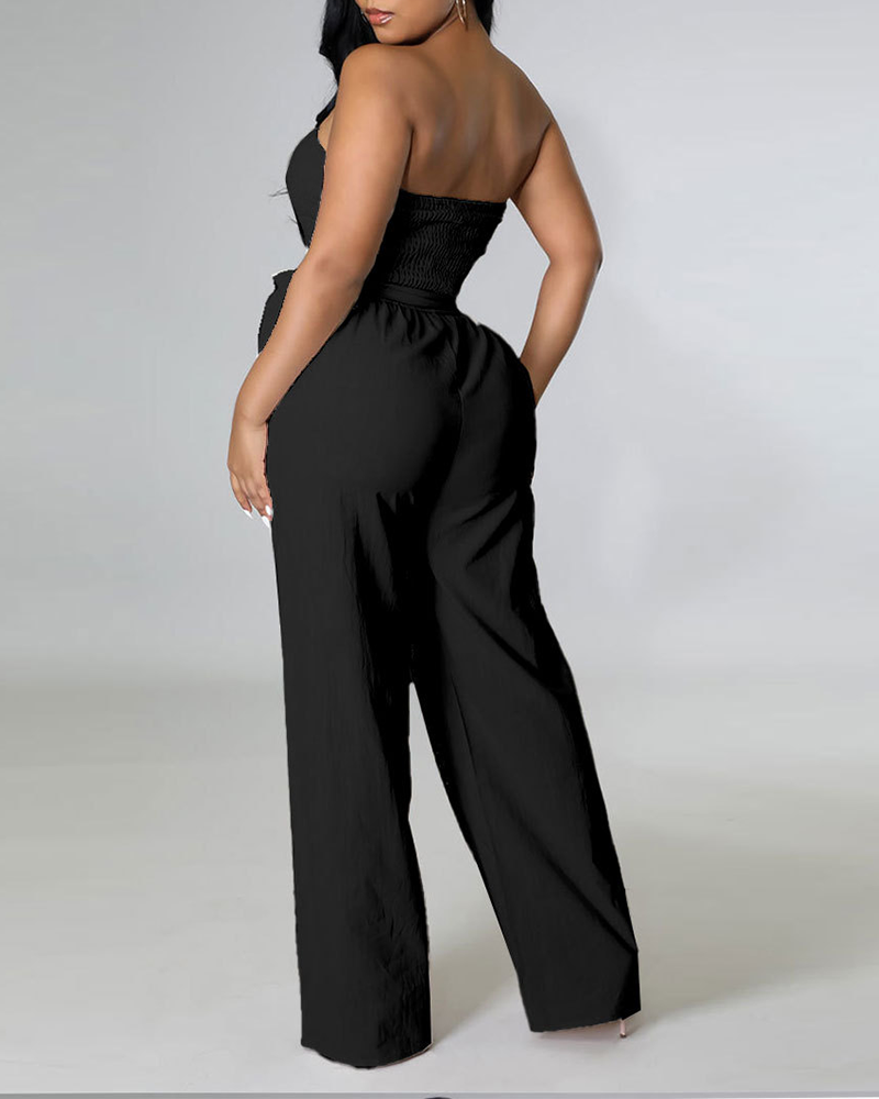 Tube Top High Waist Jumpsuit